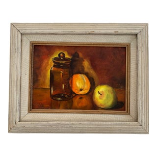 1990s Oil-on-Canvas Fruit Still Life by Ruth D. For Sale