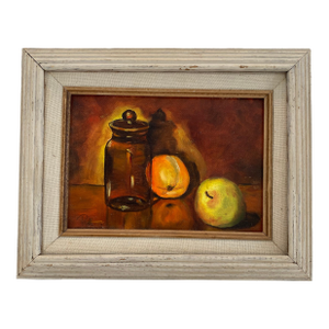 1990s Oil-on-Canvas Fruit Still Life by Ruth D.