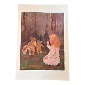 Jessie Willcox Smith Goldilocks and the Three Bears - 1908 Published Lithograph - Original Antique Print