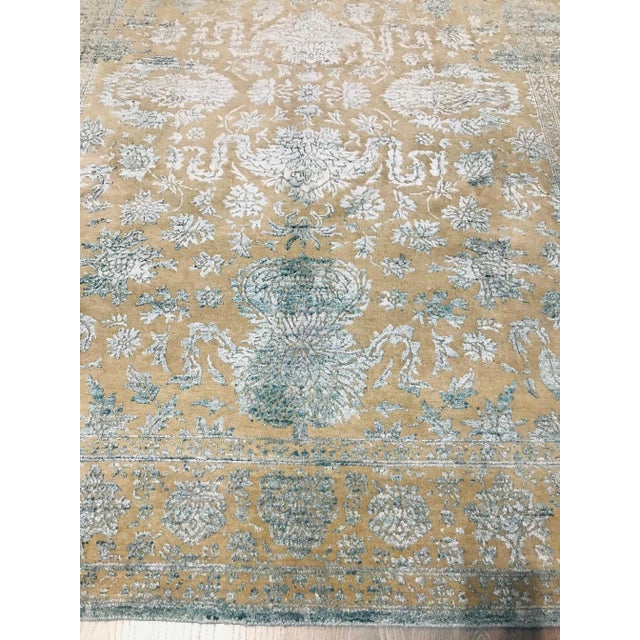 Indian Wool and Silk Rug, 1970s For Sale - Image 10 of 18