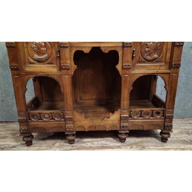 Carved Walnut Buffet with Marble Top For Sale - Image 5 of 11