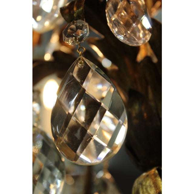 Hollywood Regency Chandelier in Wrought Iron, 1960s For Sale - Image 4 of 8