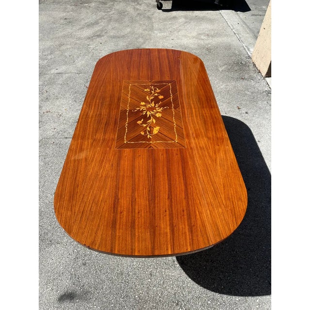 1940s French Art Deco Exotic Macassar Ebony Writing Desk / Dining Table For Sale - Image 11 of 12
