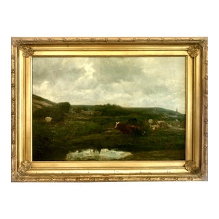 1872 French Pastoral Scene, by Émile Van Marcke De Lummen (1827-1890) For Sale