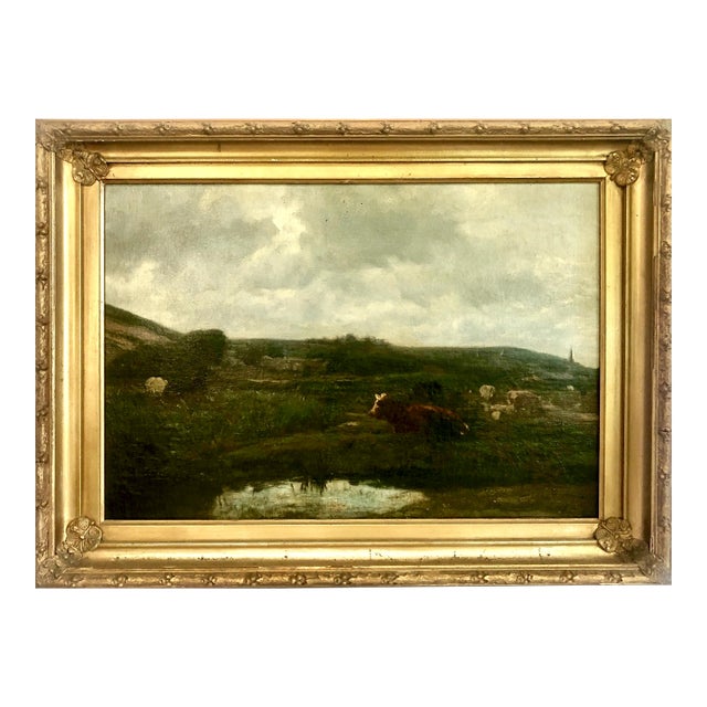 1872 French Pastoral Scene, by Émile Van Marcke De Lummen (1827-1890) For Sale