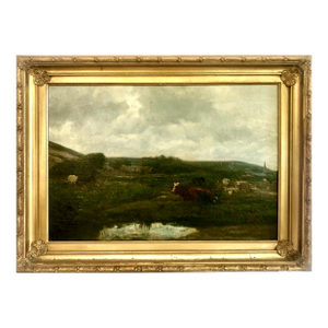 1872 French Pastoral Scene, by Émile Van Marcke De Lummen (1827-1890)