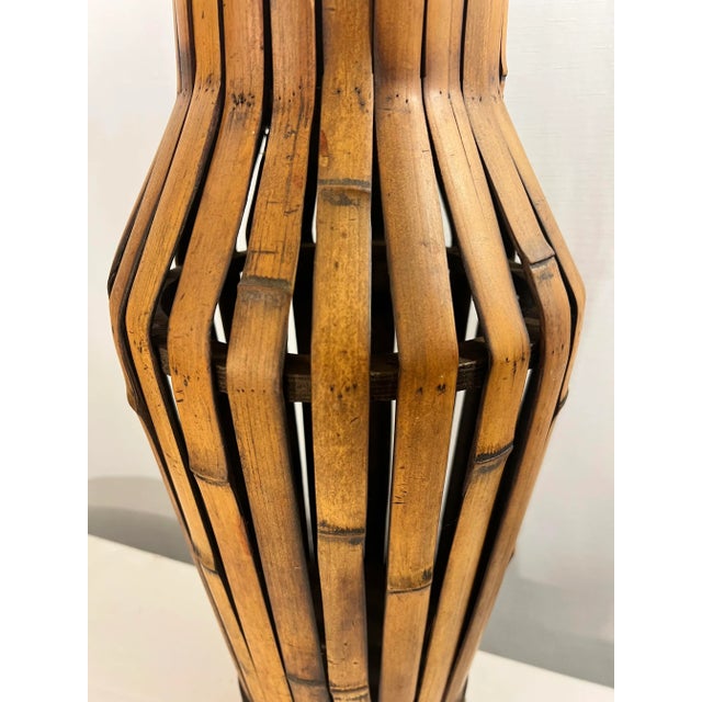 Wood BoHo Chic Split Bamboo Floor Vase For Sale - Image 7 of 9