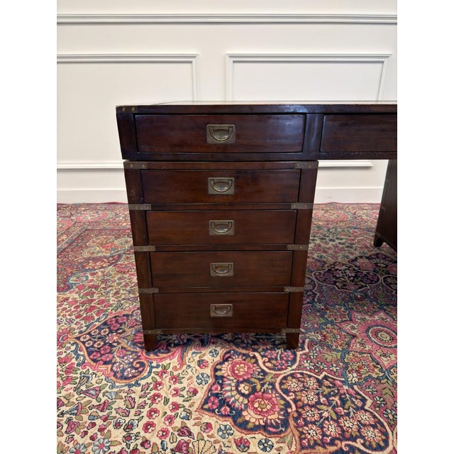 Metal English Campaign Style Desk For Sale - Image 7 of 16