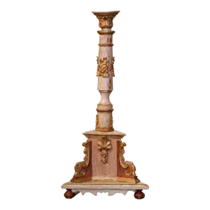 Mid-19th Century Italian Carved Polychrome and Gilt Candle Holder Floor Lamp