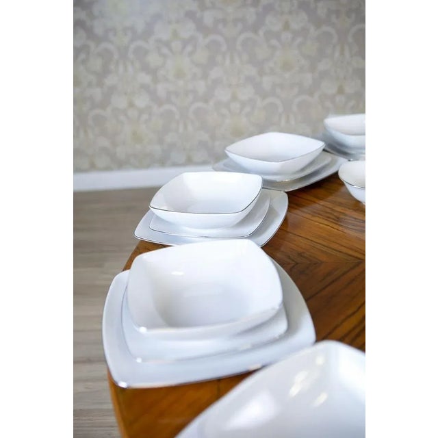 White 12-Person Dinner Service by Porcelana Ćmielów, Set of 44 For Sale - Image 8 of 12