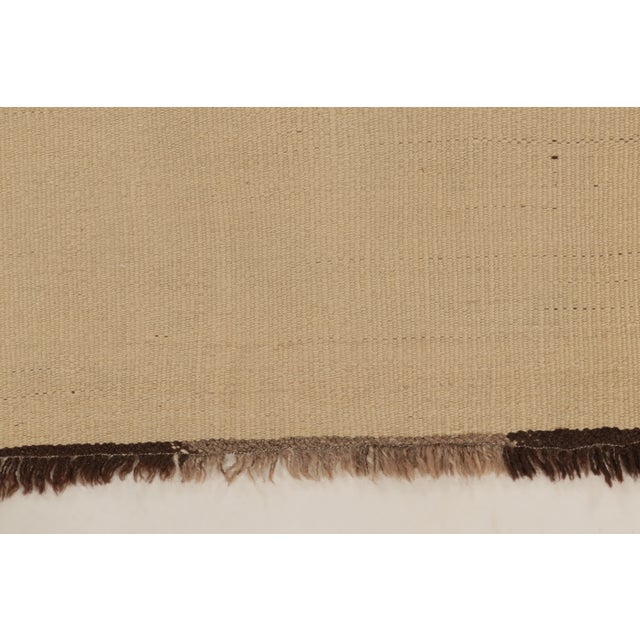 Textile Rug & Kilim's Contemporary Minimalist Rez Kilim Runner in Soft Beige Hues For Sale - Image 7 of 9