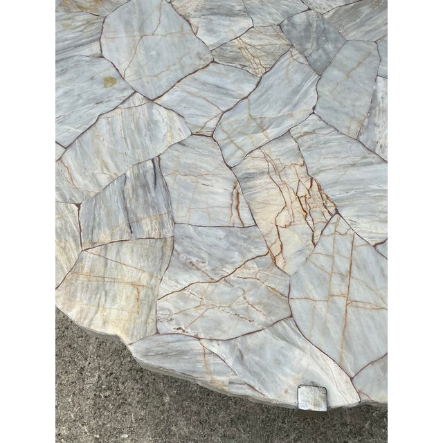 Off-white Vintage Faux Stone Coffee Table For Sale - Image 8 of 12