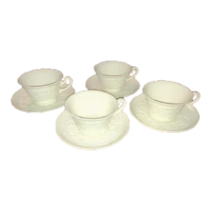 1930s Wedgwood Queensware Patrician Cups and Saucers Set- 8 Pieces