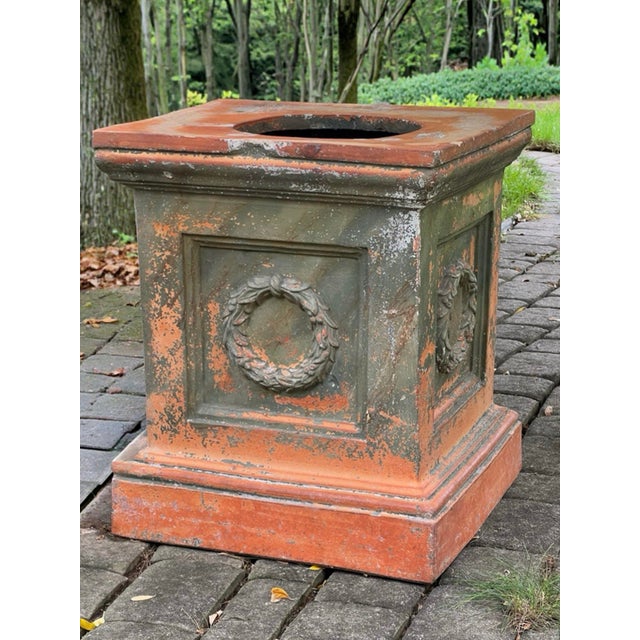 19th Century Continental Artisan Crafted Terracotta Garden Plinth, Urn Pedestal For Sale - Image 15 of 15