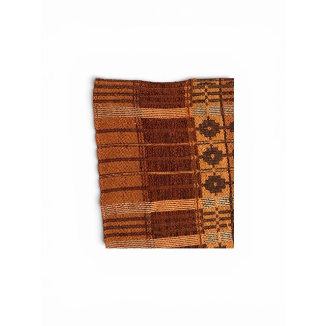 Vintage Earth Tone Geometric Woven Textile Throw Blanket For Sale - Image 4 of 9