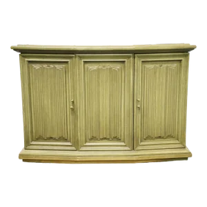 Brandt Furniture Italian Neoclassical Tuscan Style 43" Green Console Cabinet W. Slate Top 8539