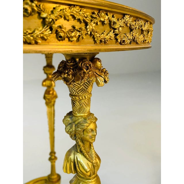 Pair of French Ormolu Marble Gueridons, Circular, 19th Century, Adam Weisweiler For Sale - Image 12 of 12