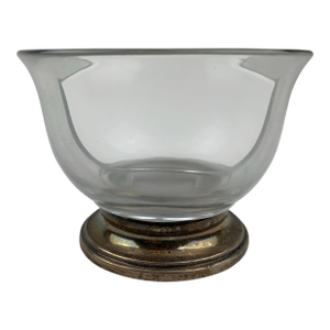 1950s Vintage Crystal and Sterling Base Bowl