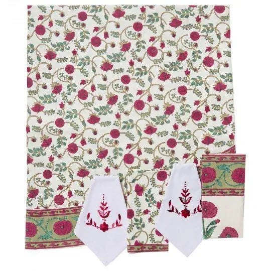 Gina 90-Inch Magenta Round Tablecloth For Sale - Image 4 of 7