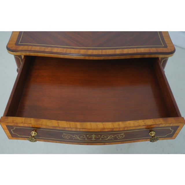 2020s Pair Theodore Alexander French Mahogany Lamp Tables For Sale - Image 5 of 18