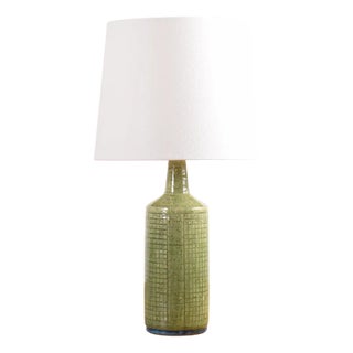 Danish Table Lamp in Grass Green Glaze from Palshus, 1960s For Sale