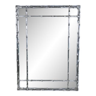 Faux Bamboo Silverleaf Mirror For Sale