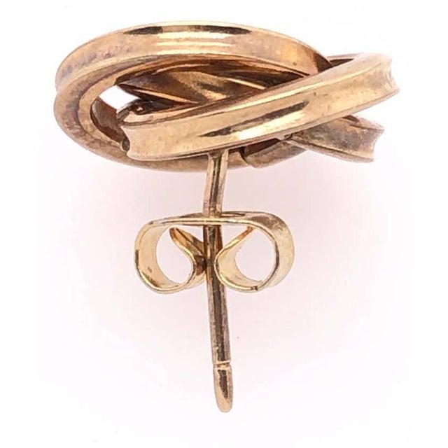 Modern 14 Karat Yellow Gold With Diamond Cluster Huggie Earrings- Set of 2 For Sale - Image 3 of 6