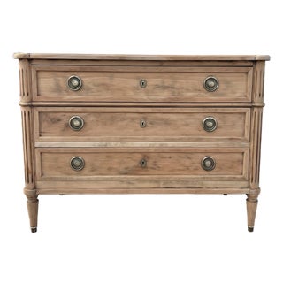 French 19th Century Louis XVI Bleached Solid Walnut Commode For Sale