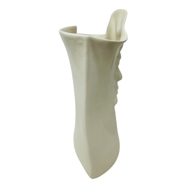 Vintage 1996 Sara Lund "Two Faces" Studio Pottery Sculptural Vase For Sale - Image 4 of 11