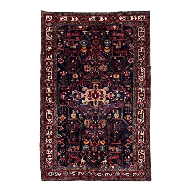 Antique Persian Nahavand Hand-Knotted Rug 5'7" X 10'8" For Sale