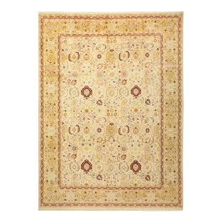 Mogul, One-of-a-Kind Hand-Knotted Area Rug in Ivory, 9' 3" x 12' 3" For Sale