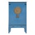Chinese Oriental Mid Blue Zodiac Moon Face Tall Wedding Armoire Cabinet For Sale