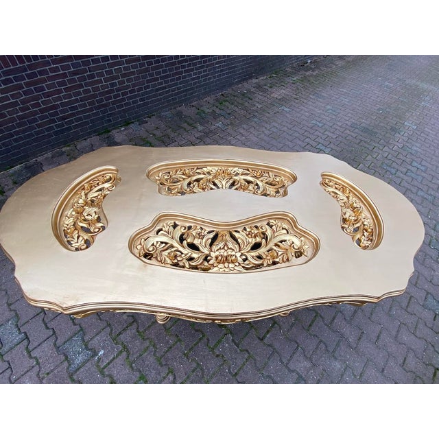 Late 20th Century Italian Baroque Style Gilded Beech Dining Table – 1 Piece Date/Period: Late 20th Century (circa 1980)...