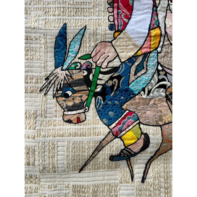 Lazar Obican, Naive European French Folk Art Jovan Lazar Obican Tapestry Wall Hanging Weaving, 1968 For Sale - Image 11 of 13