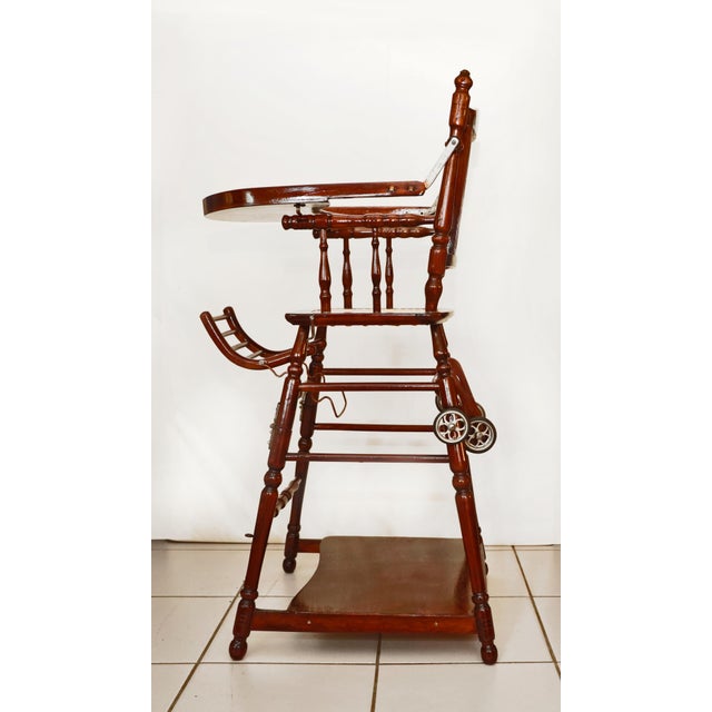 Wood Antique Children's Chair in Beech, 1890s For Sale - Image 7 of 12