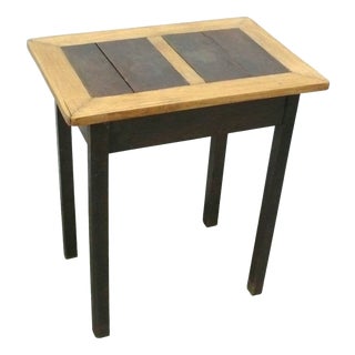 Antique Wooden Side Table with Drawer, 1900s For Sale