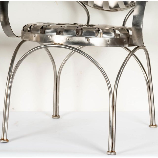 Chrome Chrome-Style Custom Chairs Attributed to Francois Carre - Set of 2 For Sale - Image 8 of 11