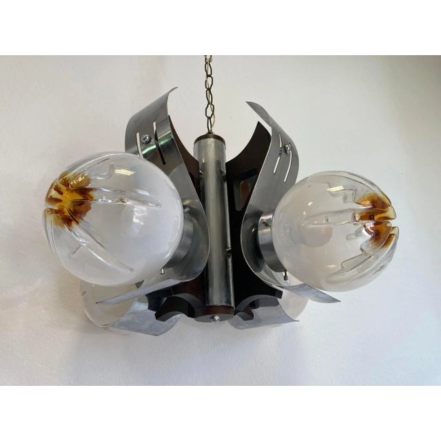 Vintage Murano Glass Ceiling Lamp from Mazzega, in None conditions. Designed 1970 to 1979 European Plug (up to 250V).The...