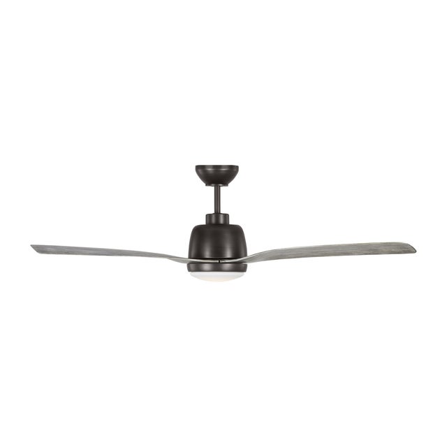 2020s Visual Comfort Fan Avila 54" LED Ceiling Fan in Aged Pewter and Light Grey Weathered Oak For Sale - Image 5 of 6
