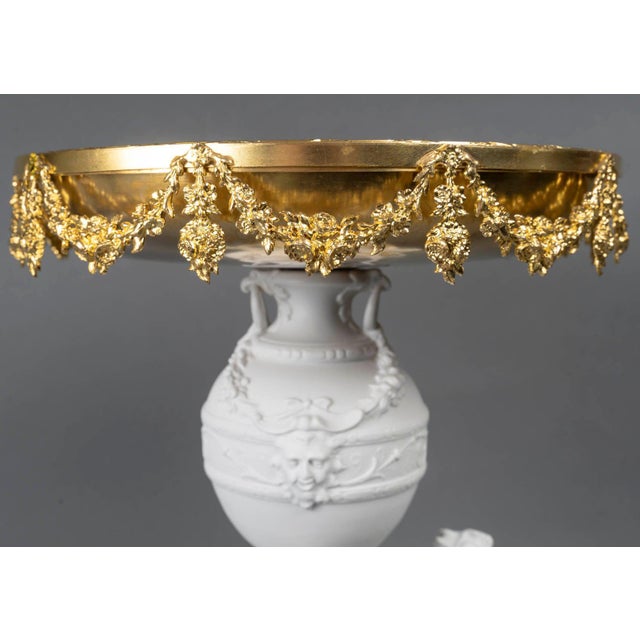 19th Century Napoleon III Bowl in Bisque Porcelain and Gilded Metal For Sale - Image 4 of 9