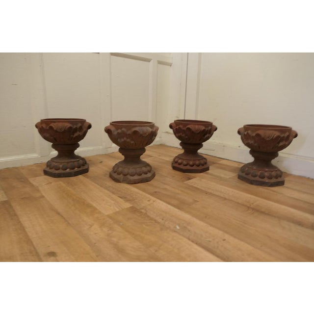 4 Terracotta Garden Urns These are a attractive weathered pots, they are made in terracotta and are in well weathered...