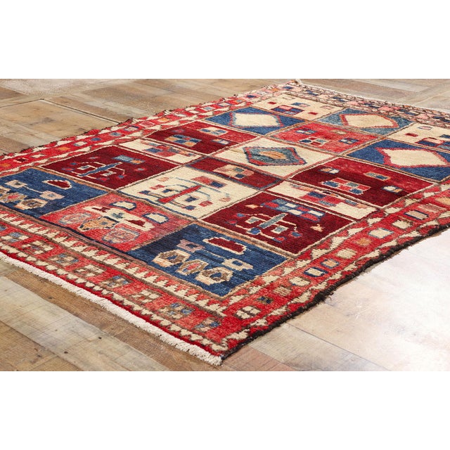 Textile Vintage Persian Lori Checkerboard Rug - 04'08 X 06'08 For Sale - Image 7 of 9