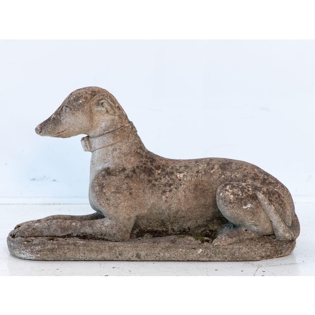 Mid 20th Century English Reconstituted Stone Whippet or Greyhound Dog For Sale In New York - Image 6 of 9