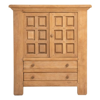 Oak Brutalist Buffet, Antique, France, Circa 1970 For Sale