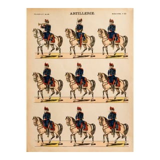 1880s - 1890s French Military Print - Imagerie d'Épinal #89 - Artillerie For Sale