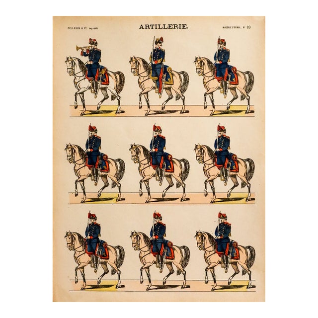1880s - 1890s French Military Print - Imagerie d'Épinal #89 - Artillerie For Sale