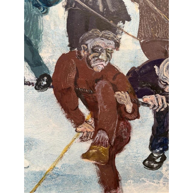 Dora Grabosch, Tightrope Walkers – Circus, 1982, Mixed Media on Canvas For Sale - Image 7 of 13
