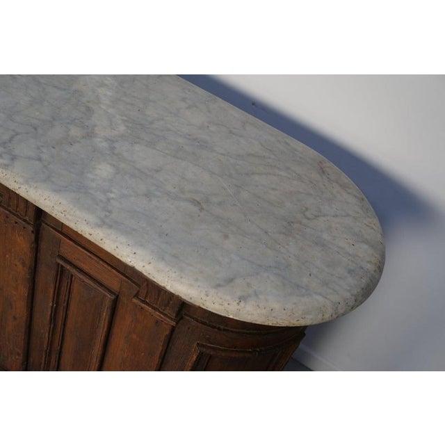 Antique Dutch Pitch Pine & Marble Shop Counter Cabinet / Kitchen Island, 19thc For Sale - Image 3 of 18