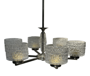 Vintage Six-Arm Chandelier, Sweden, 1960s
