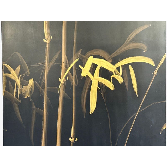 Chinese Export, Jappanned Screen, Crackle Lacquer, Gilt, Brass, China, 1960s For Sale - Image 16 of 18